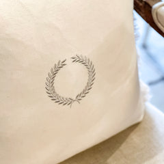 Wreath Pillow in Slate Grey