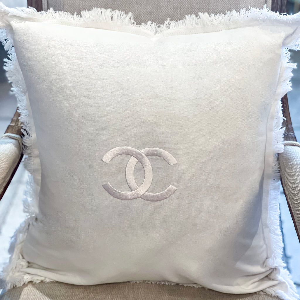 "Double C" Pillow in Pale Pink