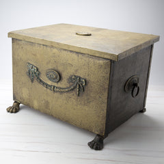 Vintage Hammered Brass Storage Box