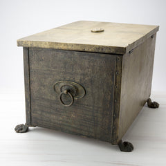 Vintage Hammered Brass Storage Box