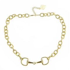 Horsebit Necklace in Gold — Short